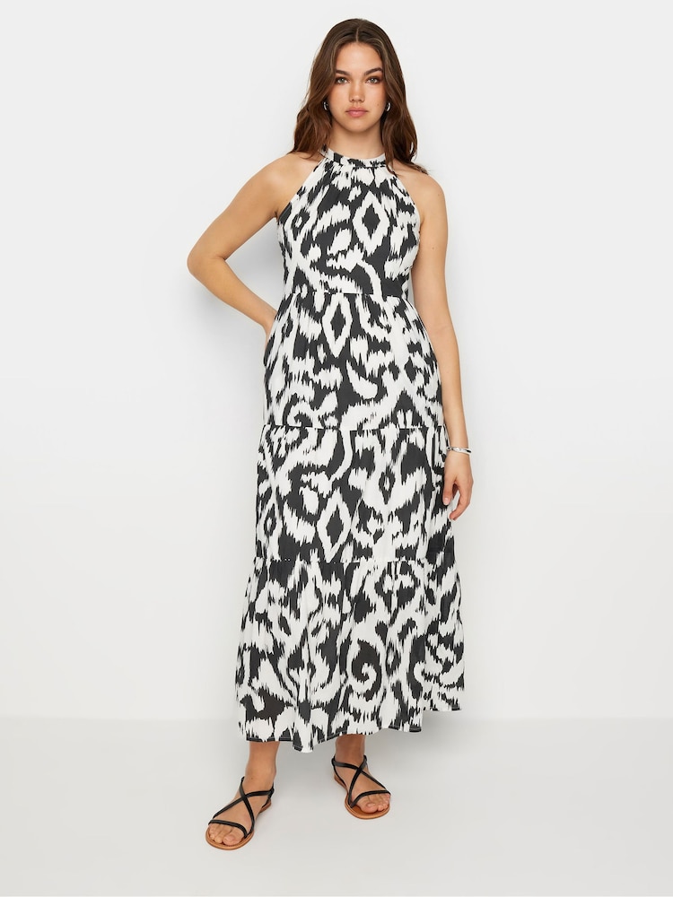 Long Tall Sally Black Abstract Halter Neck Midaxi Dress - Image 2 of 6