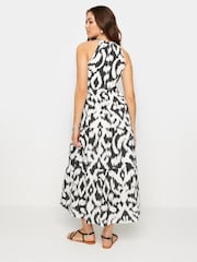 Long Tall Sally Black Abstract Halter Neck Midaxi Dress - Image 3 of 6