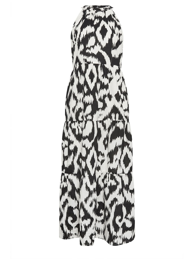 Long Tall Sally Black Abstract Halter Neck Midaxi Dress - Image 6 of 6