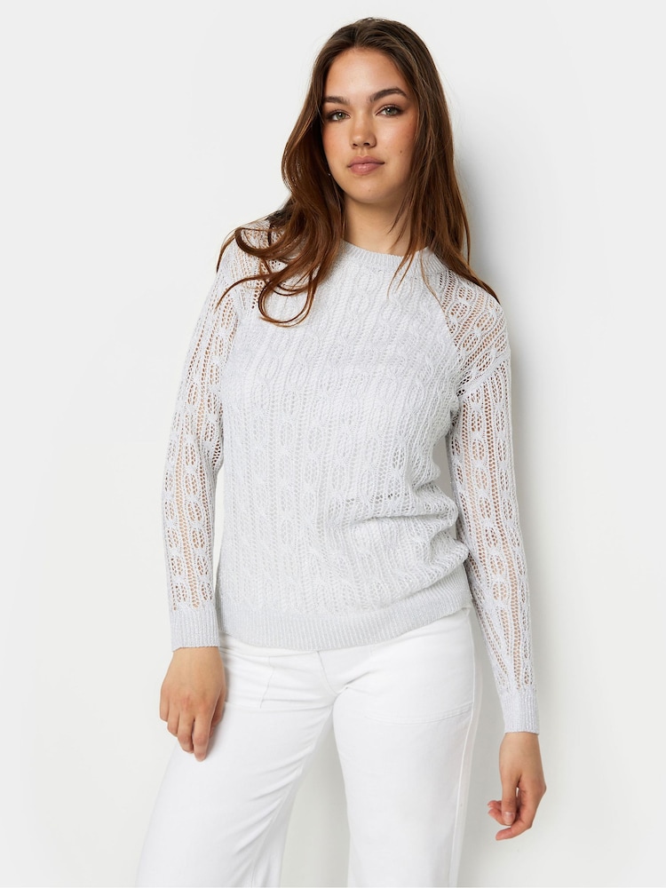 Long Tall Sally Metallic Pointelle Jumper - Imagem 1 de 4