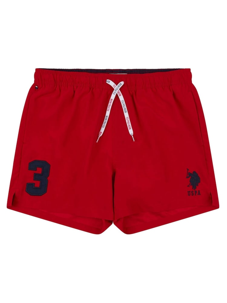 U.S. Polo Assn. Red Mens Player 3 Swim Shorts - Image 5 of 5