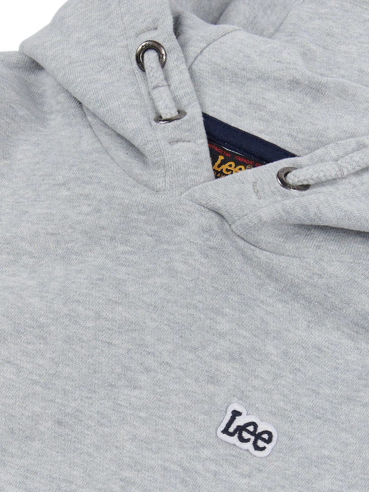 Lee Grey Boys Badge 100% Cotton Hoodie - Image 8 of 8