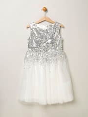 Miss Sequin Twist Bow Waterfall Tulle Skirt Dress - Image 1 of 4