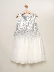 Miss Sequin Twist Bow Waterfall Tulle Skirt Dress - Image 2 of 4