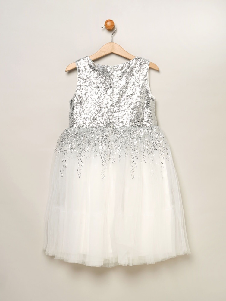 Miss Sequin Twist Bow Waterfall Tulle Skirt Dress - Image 2 of 4