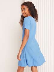 Lipsy Light Blue Knitted Mini Dress (5-16yrs) - Image 4 of 4
