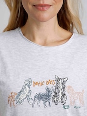 Weird Fish Grey Doggie Days Organic Graphic T-Shirt - Image 4 of 5