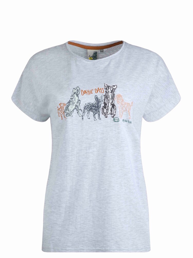 Weird Fish Grey Doggie Days Organic Graphic T-Shirt - Image 5 of 5
