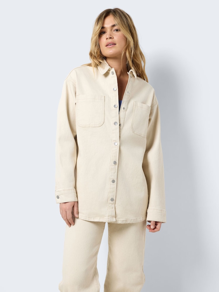 Noisy May denim supradimensionată Shacket - Image 3 of 7