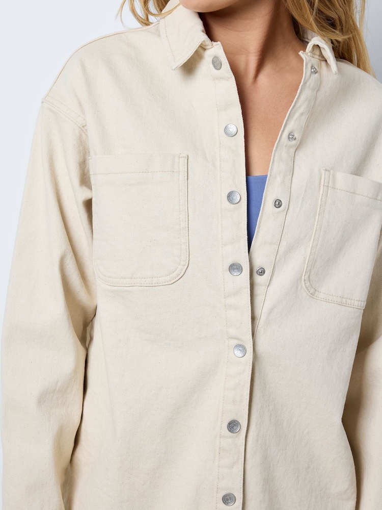 Noisy May denim supradimensionată Shacket - Image 5 of 7