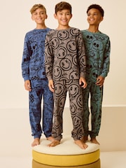 Diseño de personaje en azul/verde/neutro - Pack de 3 pijamas de manga larga (3-16 años) - Imagen 2 de 14