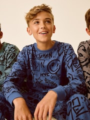 Diseño de personaje en azul/verde/neutro - Pack de 3 pijamas de manga larga (3-16 años) - Imagen 5 de 14
