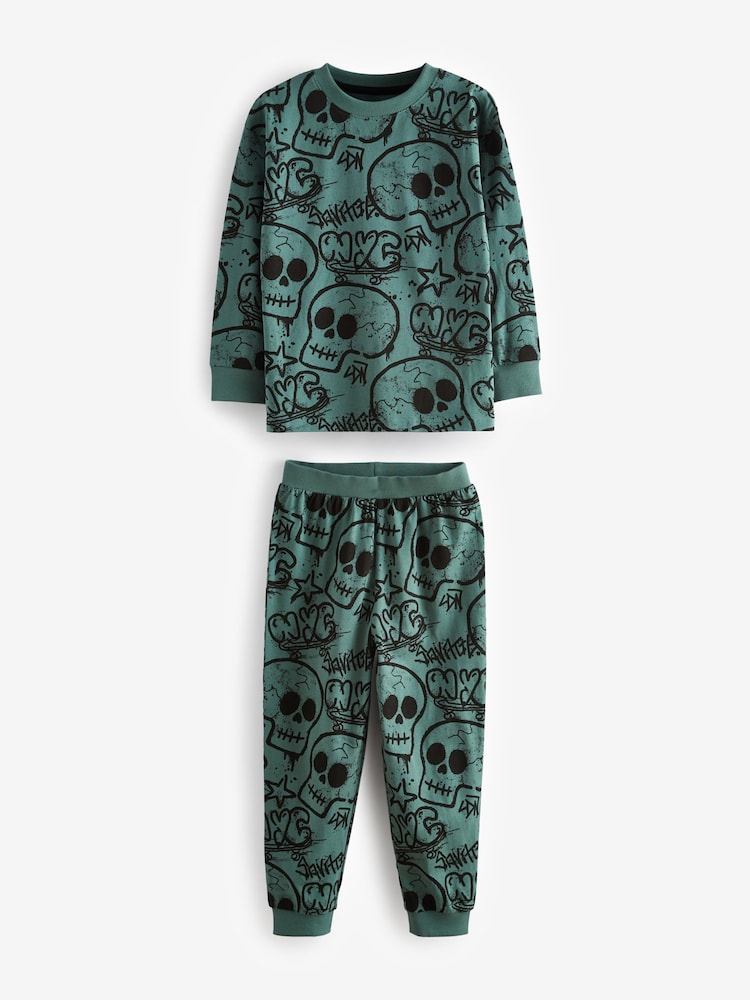 Blue/Green/Neutral Character Long Sleeve Pyjamas 3 Pack (3-16yrs) - Image 7 of 14