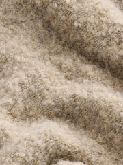 Neutral Relaxed Fit Bouclé Texture Cardigan with Wool - Image 7 of 7