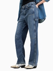 AllSaints Blue Mia Carpenter 100% Cotton Jeans - Image 4 of 7