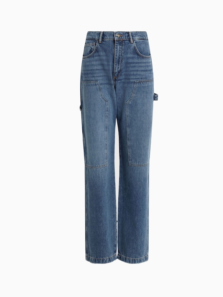 AllSaints Blue Mia Carpenter 100% Cotton Jeans - Image 7 of 7
