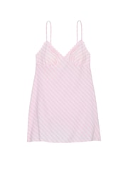 Victoria's Secret Pretty Blossom Pink Stripe Cotton Eyelit Slip Dress - Image 3 of 3