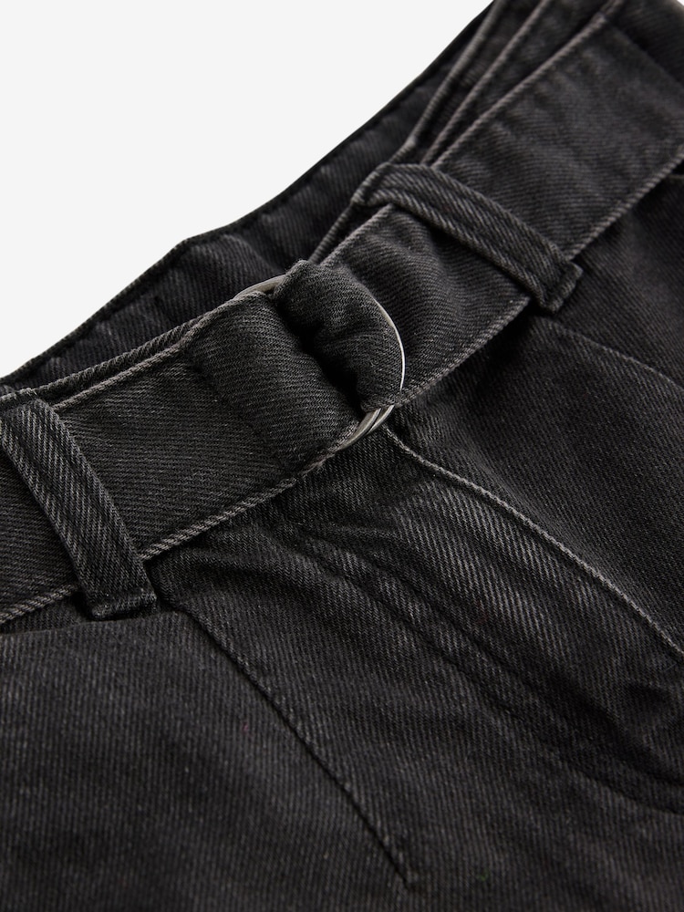 Charcoal Grey 100% Cotton Wide Leg Jeans With Belt (3-16yrs) - Image 12 of 12 Charcoal Grey 100% Cotton Wide Leg Jeans With Belt (3-16yrs) - Image 12 of 12