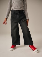 Charcoal Grey 100% Cotton Wide Leg Jeans With Belt (3-16yrs) - Image 2 of 12