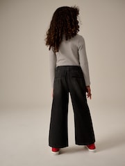 Charcoal Grey 100% Cotton Wide Leg Jeans With Belt (3-16yrs) - Image 7 of 12
