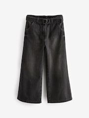 Charcoal Grey 100% Cotton Wide Leg Jeans With Belt (3-16yrs) - Image 9 of 12
