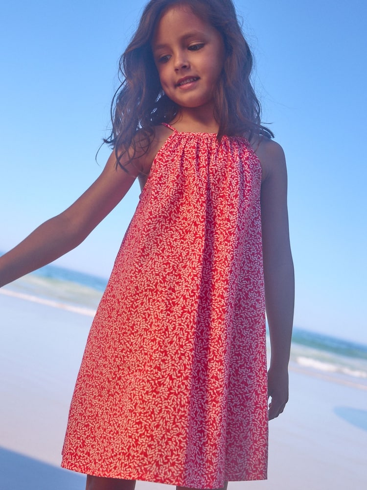 Red Ditsy 100% Cotton Strappy Sundress (3-16yrs) - Image 1 of 7