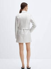 Mango Silver Metallic Jacket With Pockets - Image 3 of 7