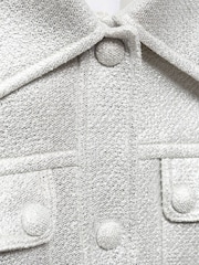 Mango Silver Metallic Jacket With Pockets - Image 7 of 7