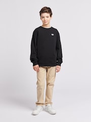 Lee Black Boys 100% Cotton Badge Sweatshirt - Image 3 of 6
