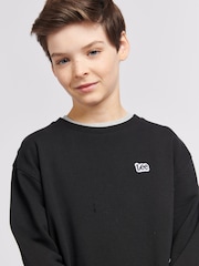 Lee Black Boys 100% Cotton Badge Sweatshirt - Image 4 of 6
