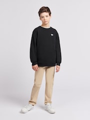 Lee Black Boys 100% Cotton Badge Sweatshirt - Image 5 of 6