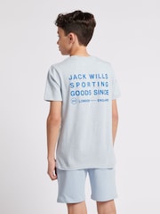 Jack Wills Blue Boys Loopback 100% Cotton Shorts - Image 4 of 7