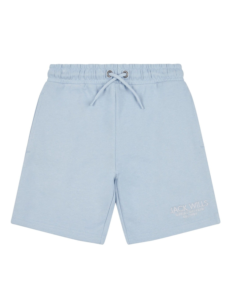 Jack Wills Blue Boys Loopback 100% Cotton Shorts - Image 6 of 7