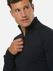 Gym + Coffee Black Mens Chill Quarter Zip Sweatshirt - Image 4 of 6