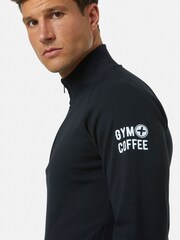 Gym + Coffee Black Mens Chill Quarter Zip Sweatshirt - Image 5 of 6