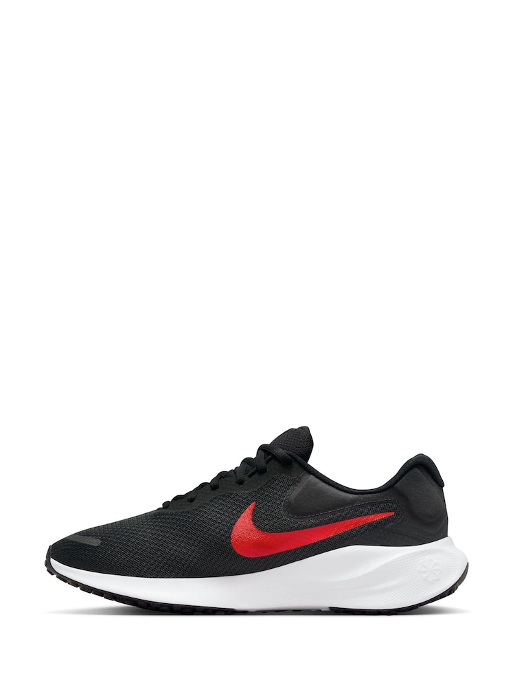 Nike Black/Red Revolution 7 Road Running Trainers - Image 4 of 11