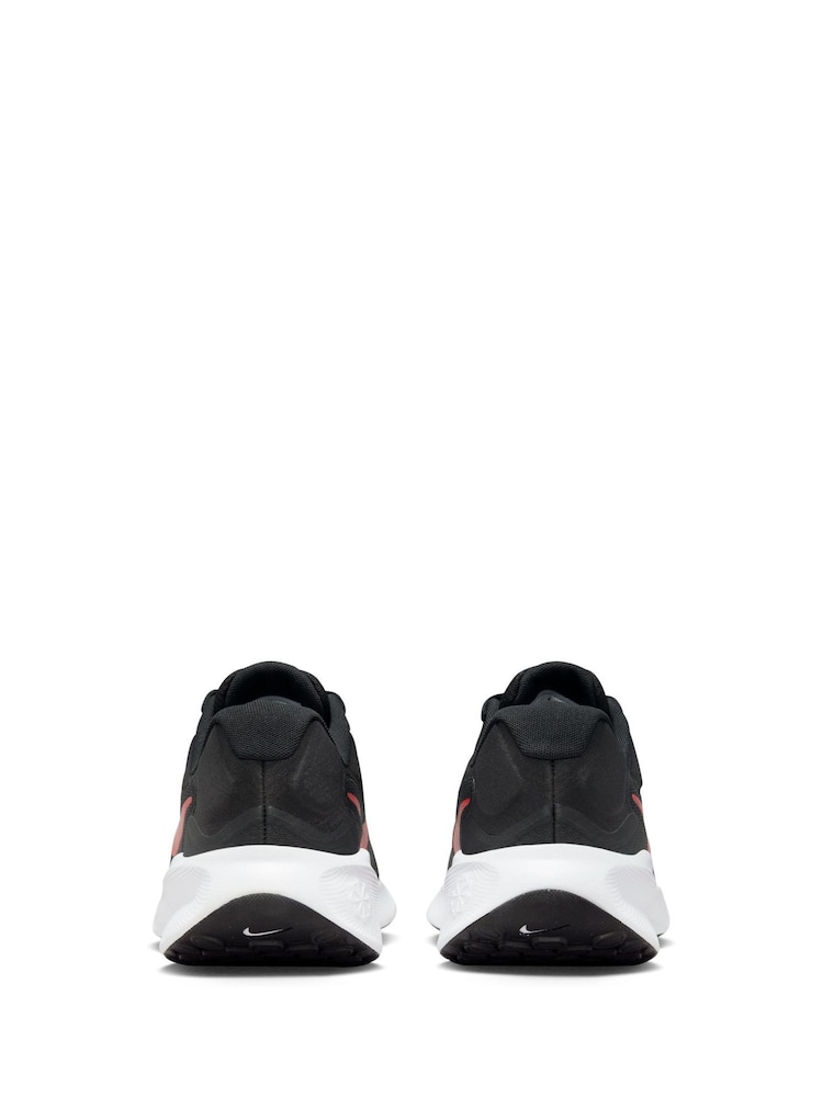 Nike Black/Red Revolution 7 Road Running Trainers - Image 6 of 11