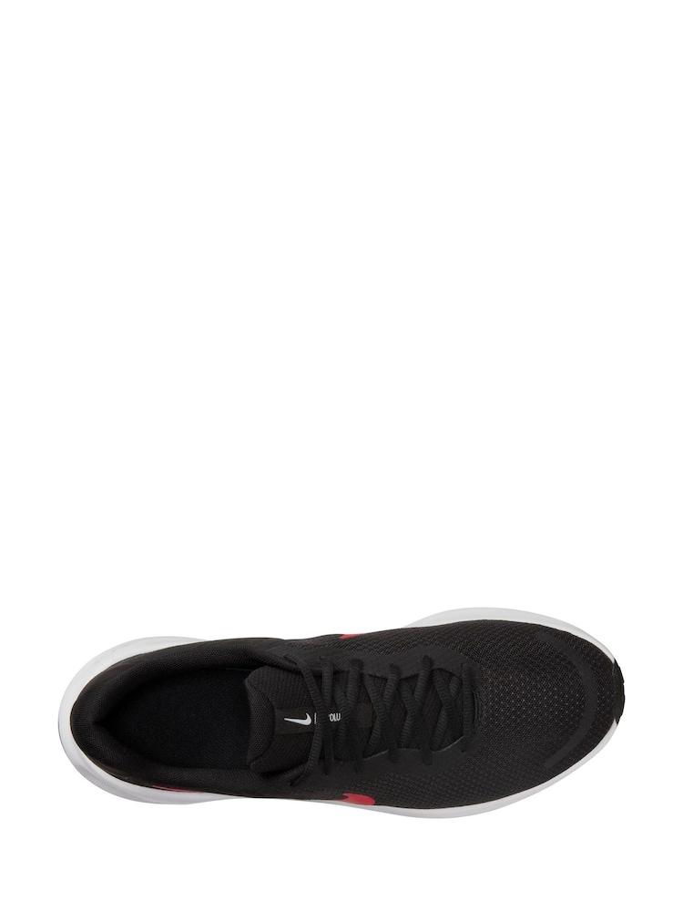 Nike Black/Red Revolution 7 Road Running Trainers - Image 7 of 11