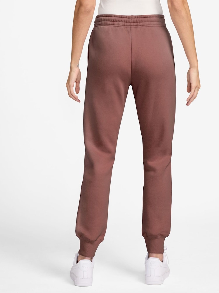 Nike Burgundy Red Phoenix Fleece Mid-Rise Logo Joggers - Image 2 of 3