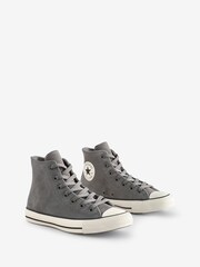 Converse Grey Chuck Taylor All Star Suede Trainers - Image 3 of 9