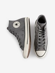 Converse Grey Chuck Taylor All Star Suede Trainers - Image 4 of 9