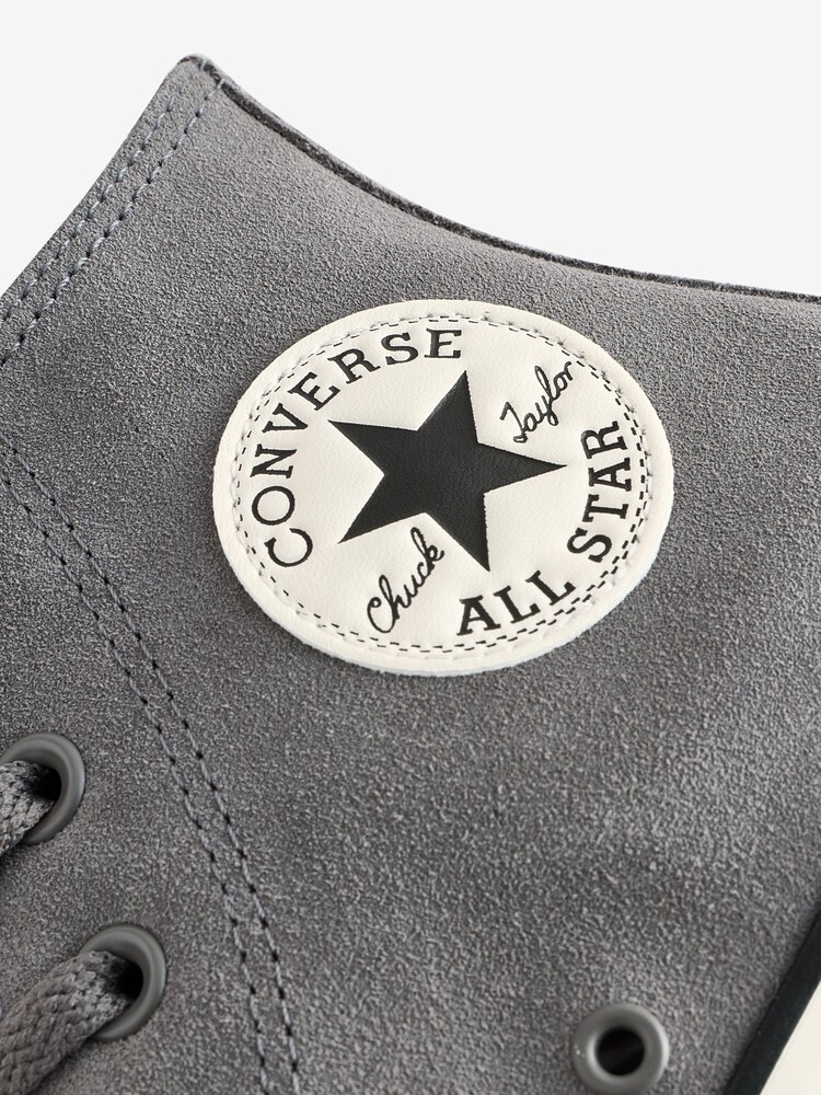 Converse Grey Chuck Taylor All Star Suede Trainers - Image 9 of 9