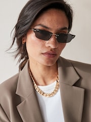 Ray-Ban Gold Tone Anh Rb3731 Irregular Sunglasses - Image 1 of 8