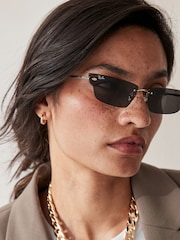 Ray-Ban Gold Tone Anh Rb3731 Irregular Sunglasses - Image 2 of 8