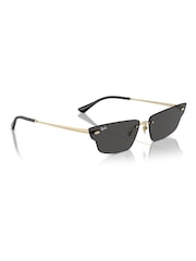 Ray-Ban Gold Tone Anh Rb3731 Irregular Sunglasses - Image 3 of 8