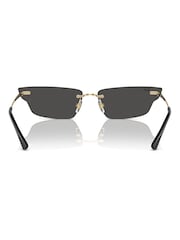 Ray-Ban Gold Tone Anh Rb3731 Irregular Sunglasses - Image 6 of 8