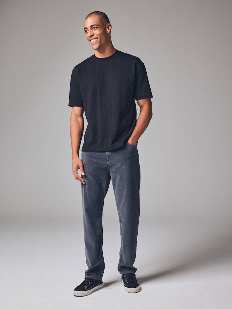 Steel Blue Regular Fit Corduroy 5 Pocket Trousers - Image 1 of 12