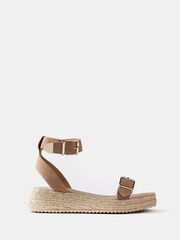 Mint Velvet Cream Tan Suede Espadrille Sandals - Image 1 of 6
