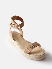 Mint Velvet Cream Tan Suede Espadrille Sandals - Image 3 of 6