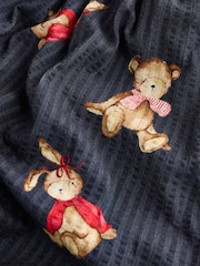 Navy Bear Long Sleeve Collared 100% Cotton Dress (3mths-7yrs) - Image 7 of 8